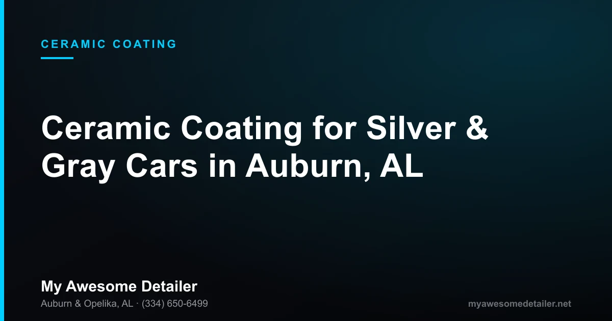 Ceramic coated silver metallic car with deep swirl-free reflection at My Awesome Detailer in Opelika Alabama after full paint correction