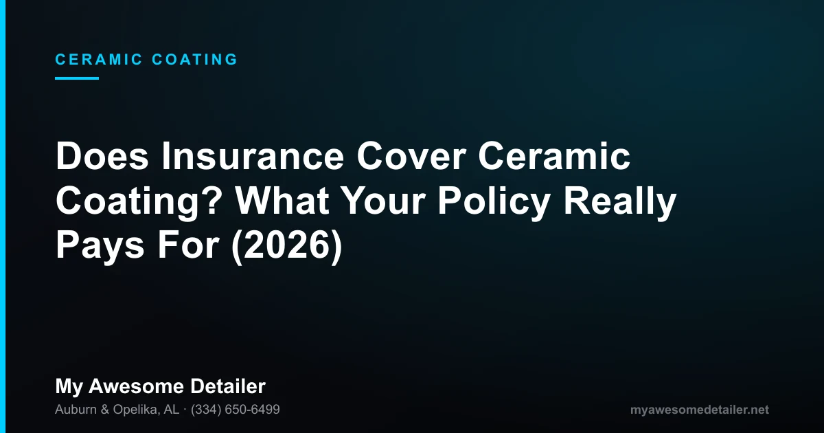 Does insurance cover ceramic coating — policy and warranty guide from My Awesome Detailer, Opelika AL